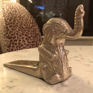 Vintage Silver elephant doorstop. No brand.